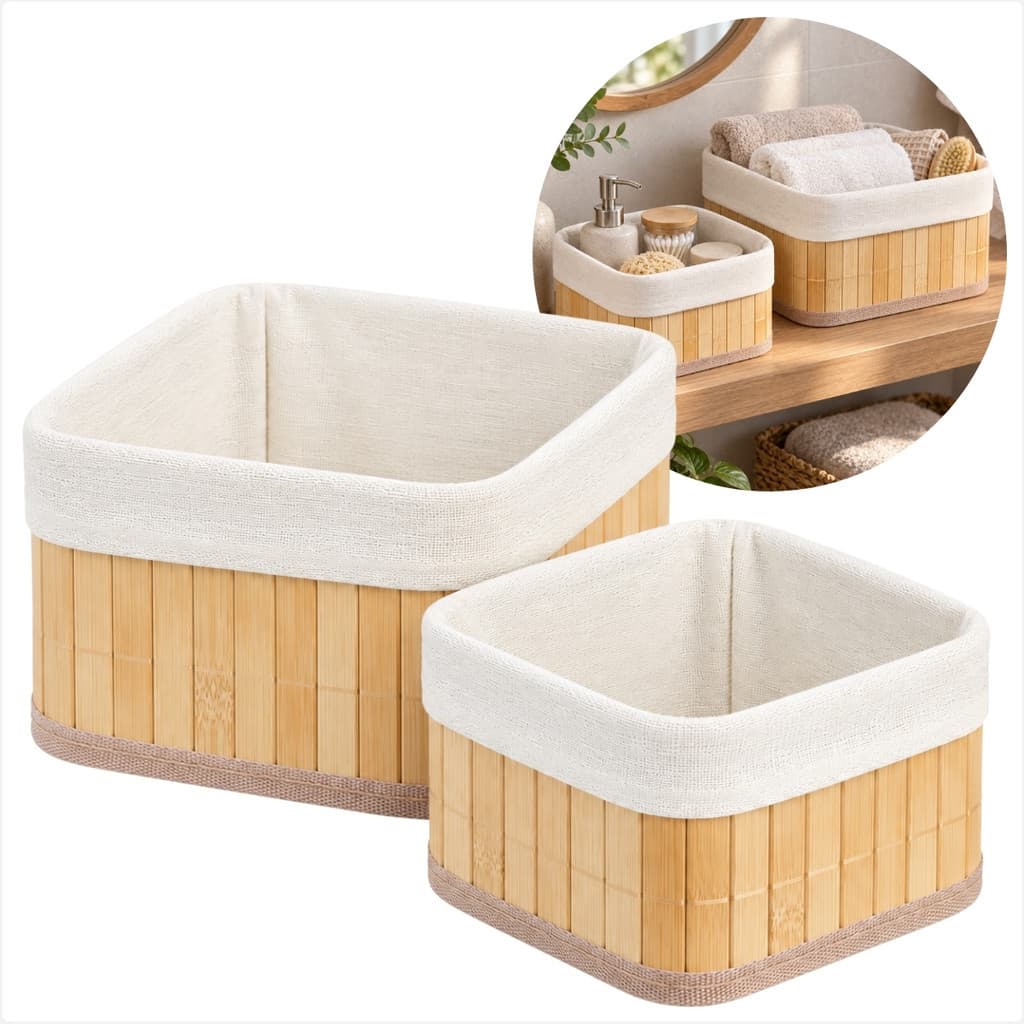 Conjunto 2 Cestos Organizadores Quadrados Para Banheiro Quarto Armário E Decoração Da Casa
