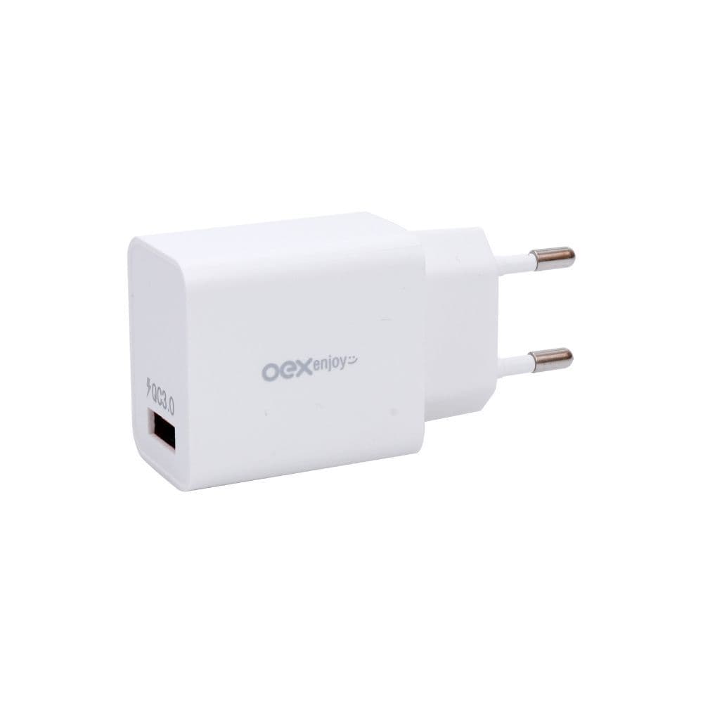 Fonte Carregador Turbo 18W De Parede Oex CG202 USB 3.0 Carga Rápida Para Celular E Tablet