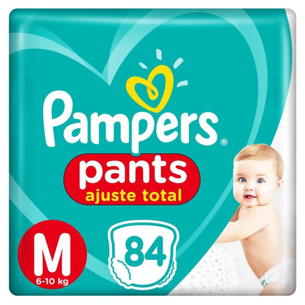 Fralda Pampers Pants Ajuste Total Jumbo M com 84un
