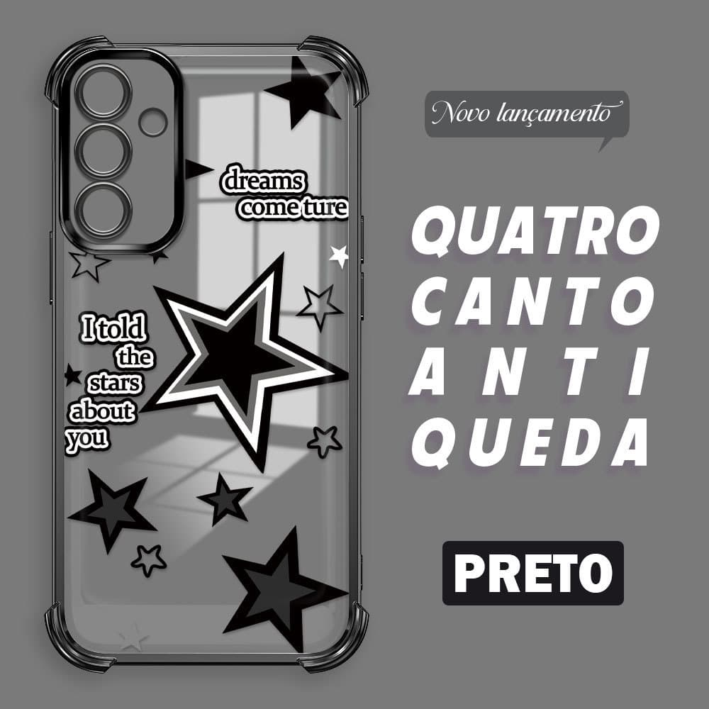 Capinha Anti-Queda Transparente Para Samsung Galaxy A15 4G 5G Capa De Celular Macia Estrela FS0809