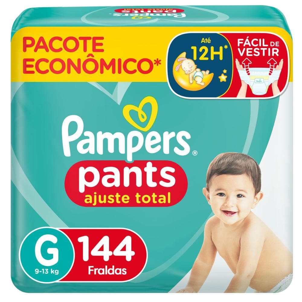 Fralda Pampers Pants Ajuste Total Topíssima G com 144un