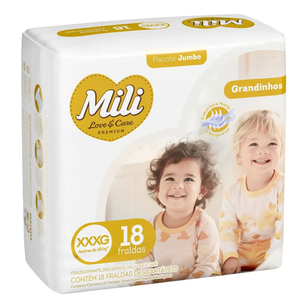 Fralda Descartável Premium Xxxg 18 Fraldas Grandinho -