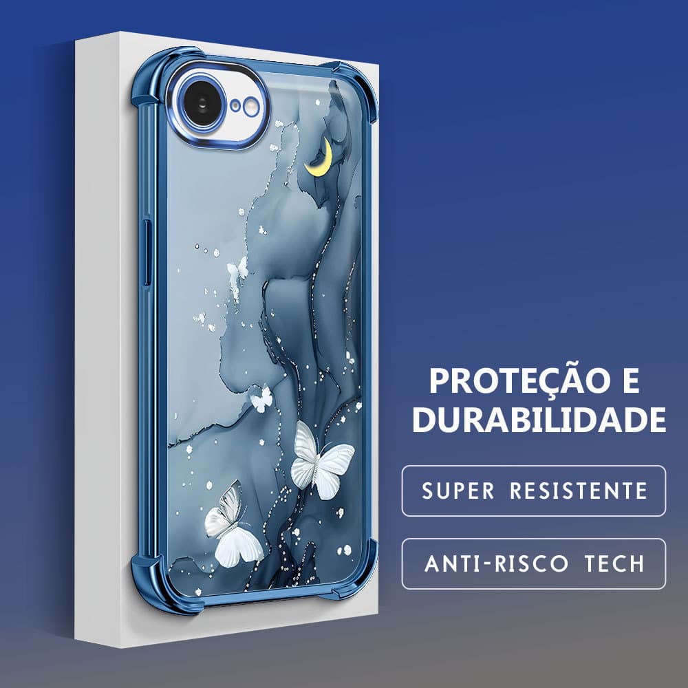 Capinha Para iPhone 17E 16E Capa De Celular Anti Queda Padrão De Borboleta DDFS0710