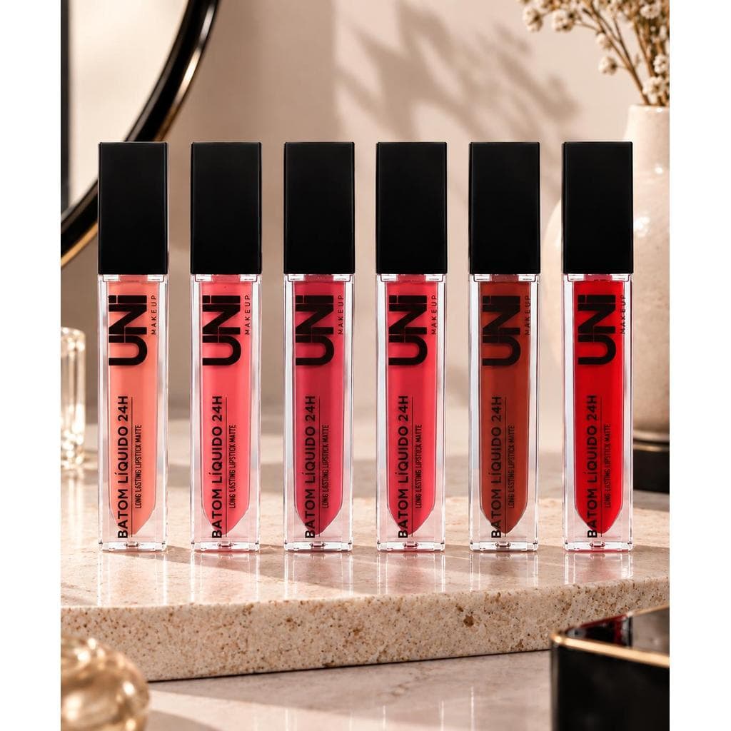 Batom Líquido Matte 24H Uni Makeup – Longa Duração Alta Pigmentação Efeito Matte