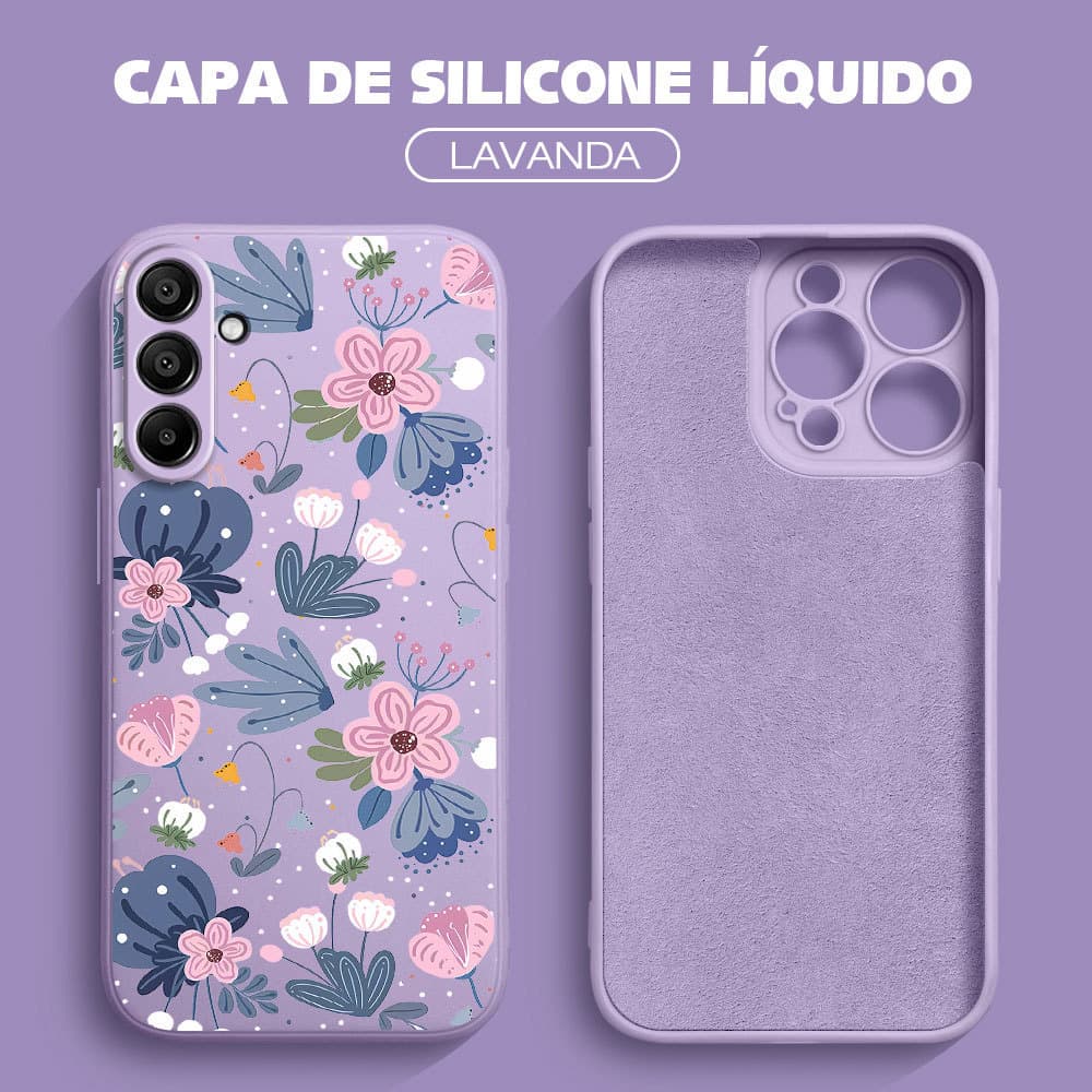 Capinha Flor Para Samsung Galaxy A15 4G 5G Capa Macia Silicone Aveludada Protetora Case YT 0375