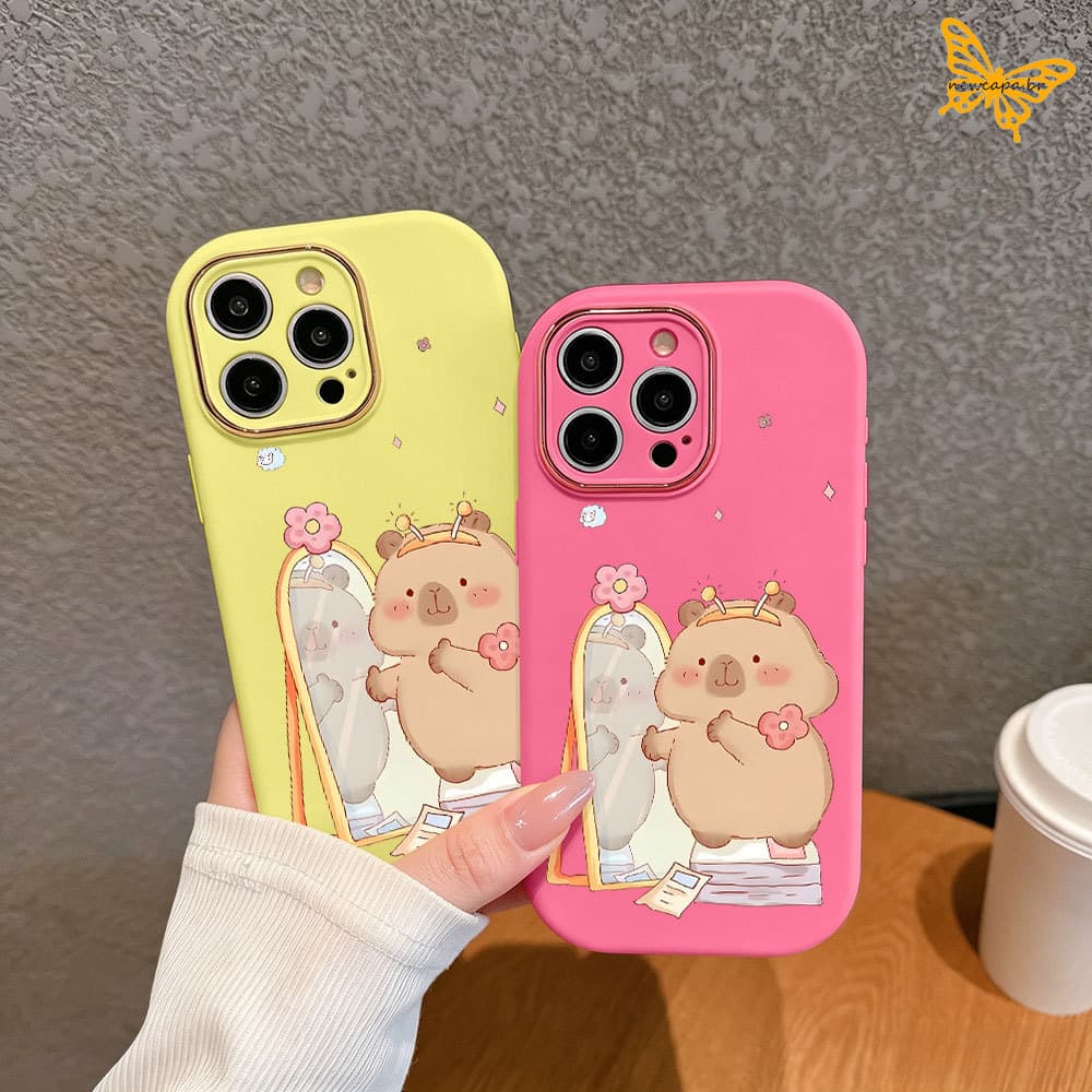 Capinha Anti Choque Para iPhone 15 14 13 12 11 8 7 XR SE Plus Capa De Celular Silicone Macio Multicolor Case 5801