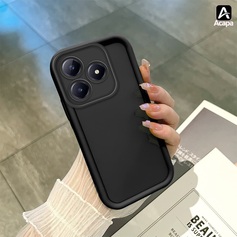 Capinha Para Realme C61 C63 Capa De Celular Macio Silicone Preta Proteção Case BTY 5000