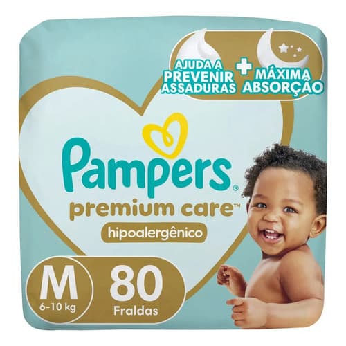 Fralda Pampers Premium Care Tamanho M 80 Unidades M Sem Gênero