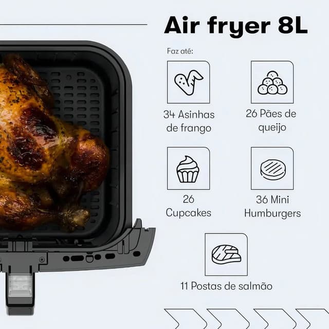 Fritadeira Airfryer Itatiaia 12 Litros 110/127V Forno Digital Painel Touch LED 10 Funções