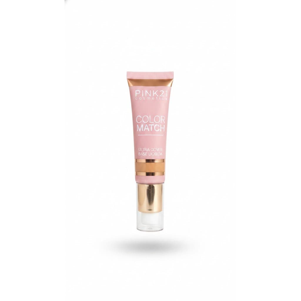 Base Liquida Color Match Pink 21 Maquiagem Facial Uniformizadora de Tom