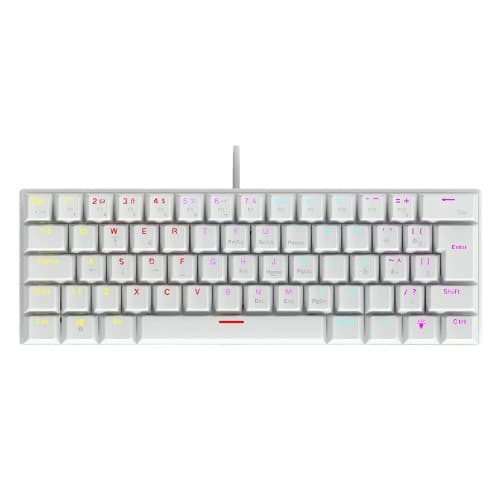 Teclado Mecânico 60% Vinik Anihi White - Switch Red - Led Rainbow - Anihiwhrd