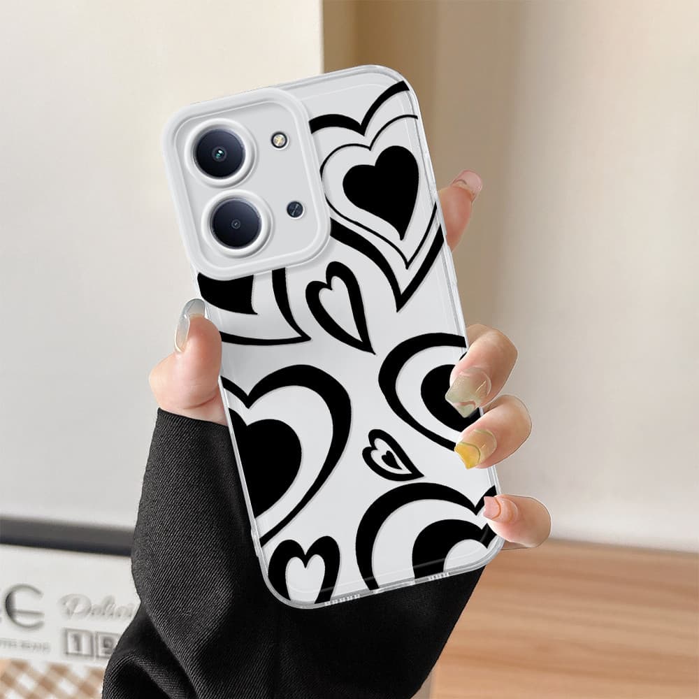 Capinha Corações Para Xiaomi Poco C85 4G Capa De Celular Macio Simples Transparente Case 0216 TSY