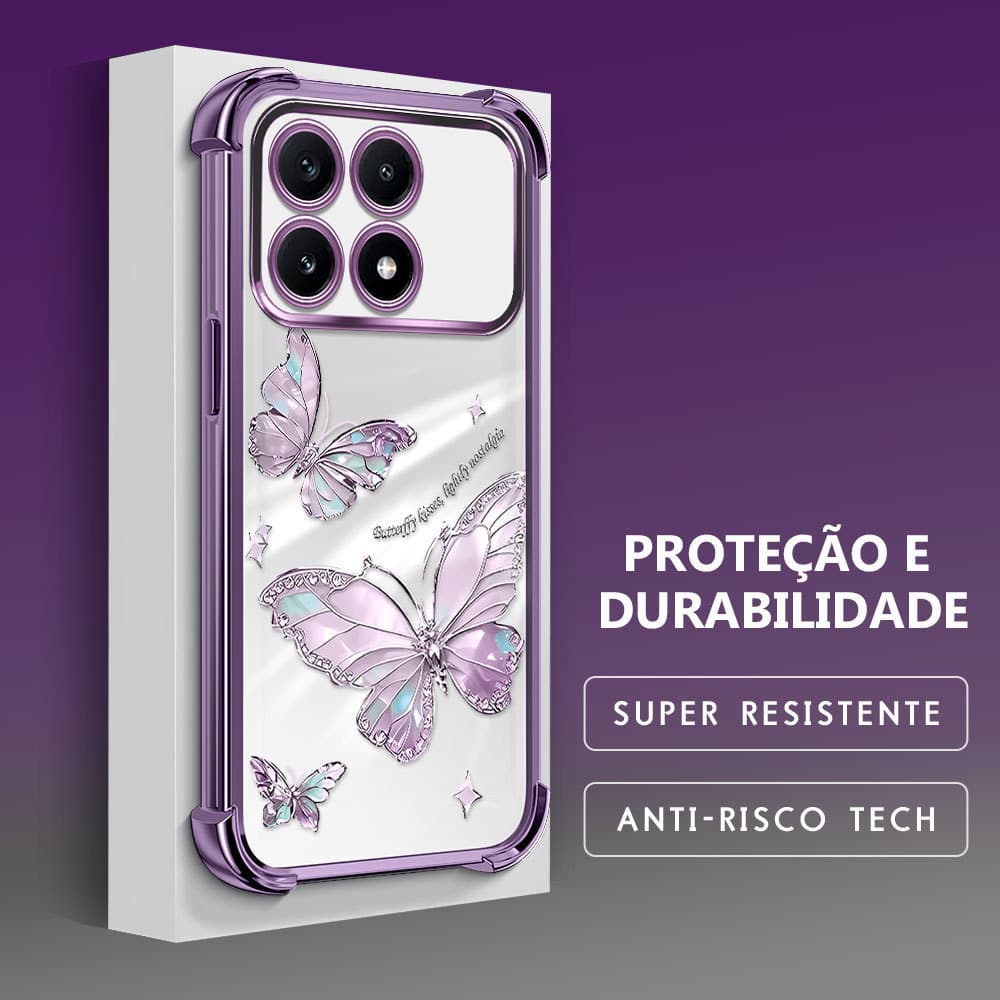 Capinha Anti-Queda Transparente Para Xiaomi Poco X6 Pro 5G Capa De Celular Macia Estampada Case FS1216