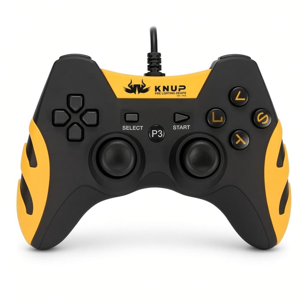 Controle Joystick com Fio USB para PS3 e PC Knup Gamepad Analógico Video Game Computador (Cores Sortidas)