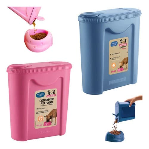 Porta Ração Pet Sanremo Plástico BPA Free Pote para Ração Cachorro e Gato