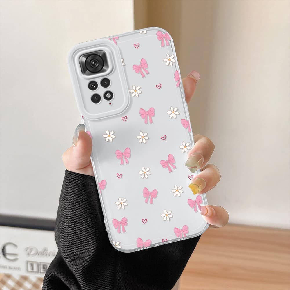 Capinha Laço Para Xiaomi Redmi Note 11 11S Capa De Celular Macio Simples Transparente Case 0392 TSY