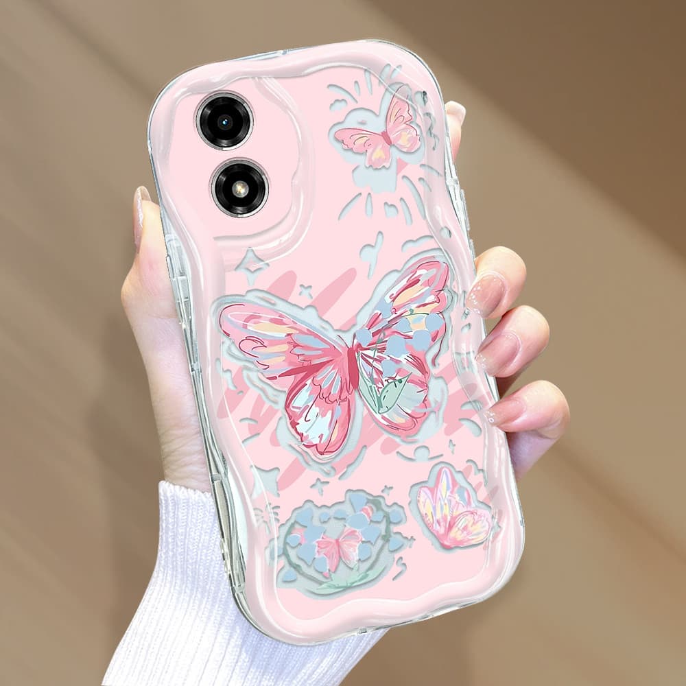 Capa Para Motorola Moto G04 G04S Capinha De Silicone Macia Protetora Celular Com Textura Ondulada 3356 Case NYW