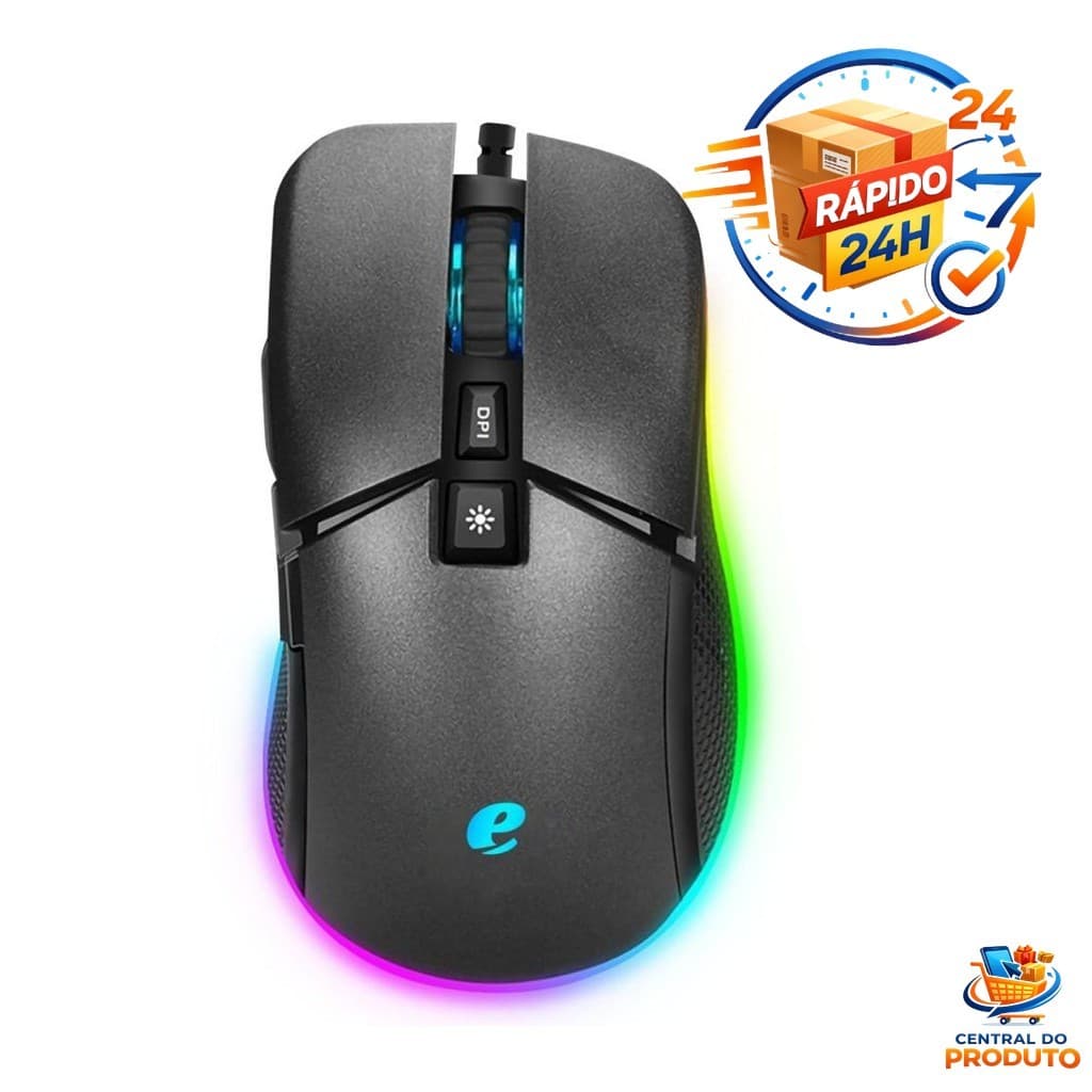 Mouse Óptico Com Fio USB Para Computador Preto - Ergônomico, Alta Precisão e Conforto