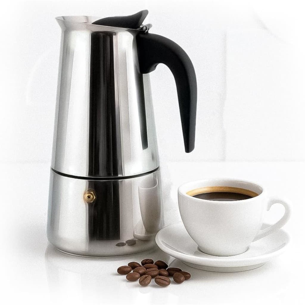 Cafeteira Italiana Inox 300ml 6 Xícaras Moka Luxo Expresso