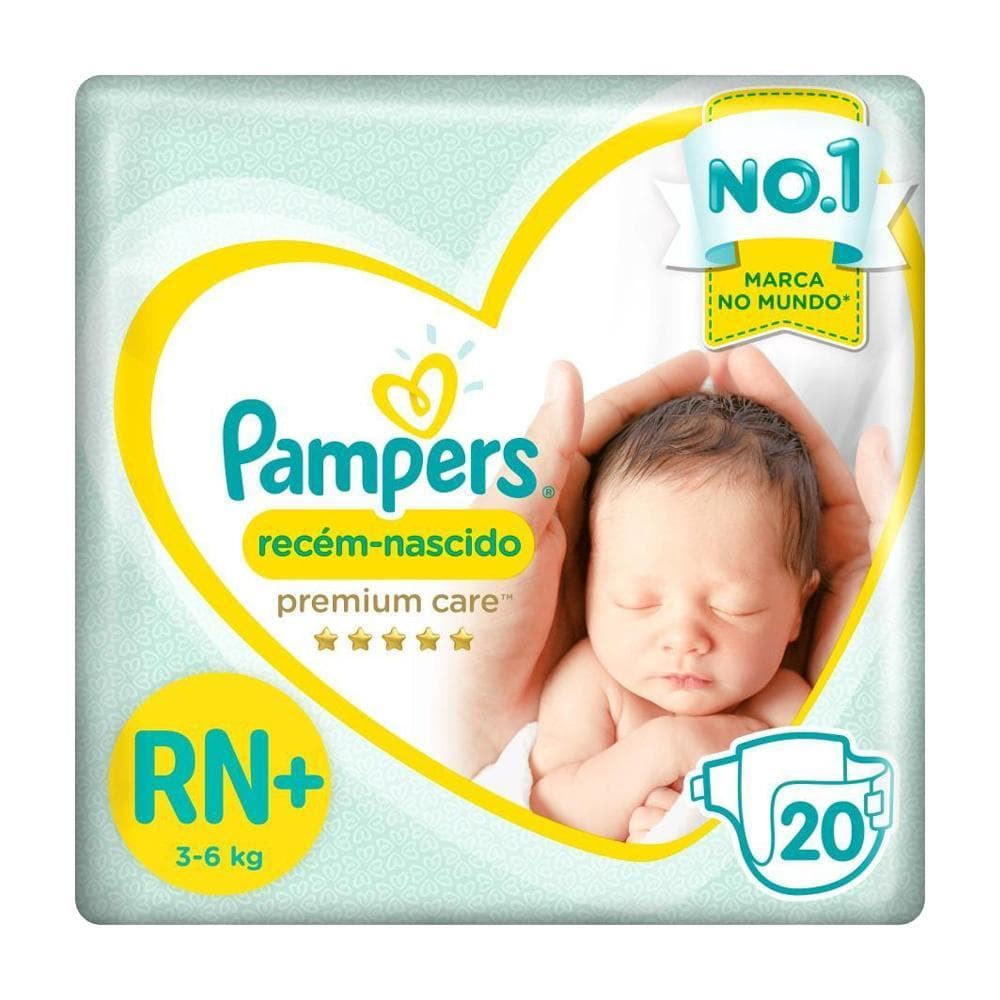 Fralda Pampers Premium Care RN+ com 20un