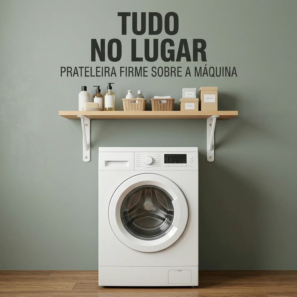 Fixador Metálico Mão Francesa Suporte Prateleira Lavanderia Área Serviço Galões Detergente Sabão Parede Organização Casa