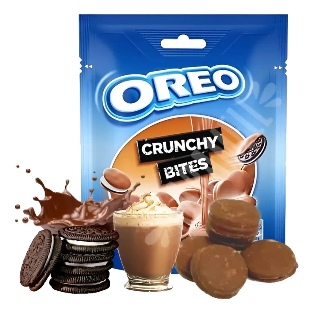 Oreo Crunchy Bites 110g Mini Biscoito Coberto com Chocolate ao Leite Original Importado