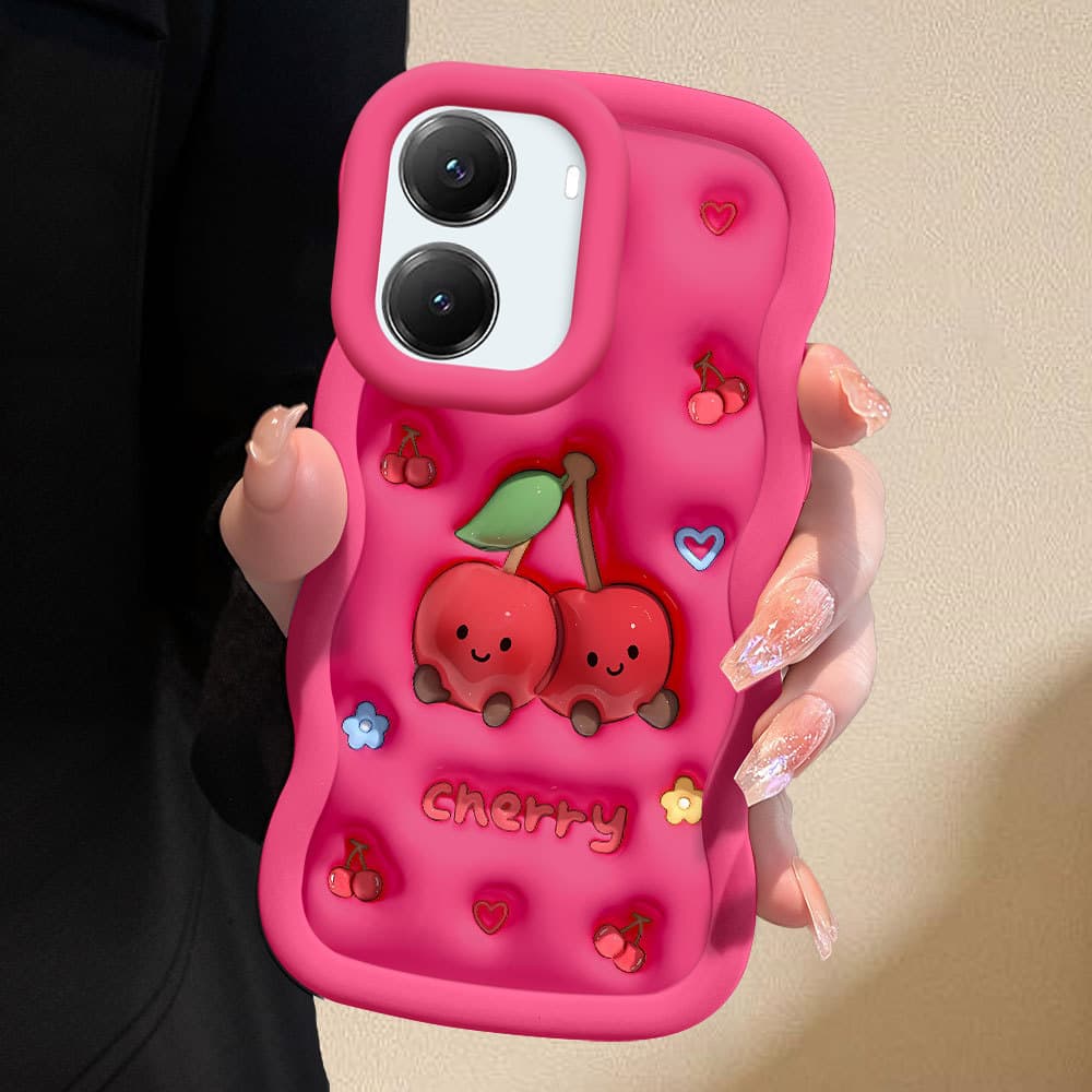 Capa Cherry Para Xiaomi Poco X7 Pro 5G Capinha Macia De Silicone Celular 0417 MKL