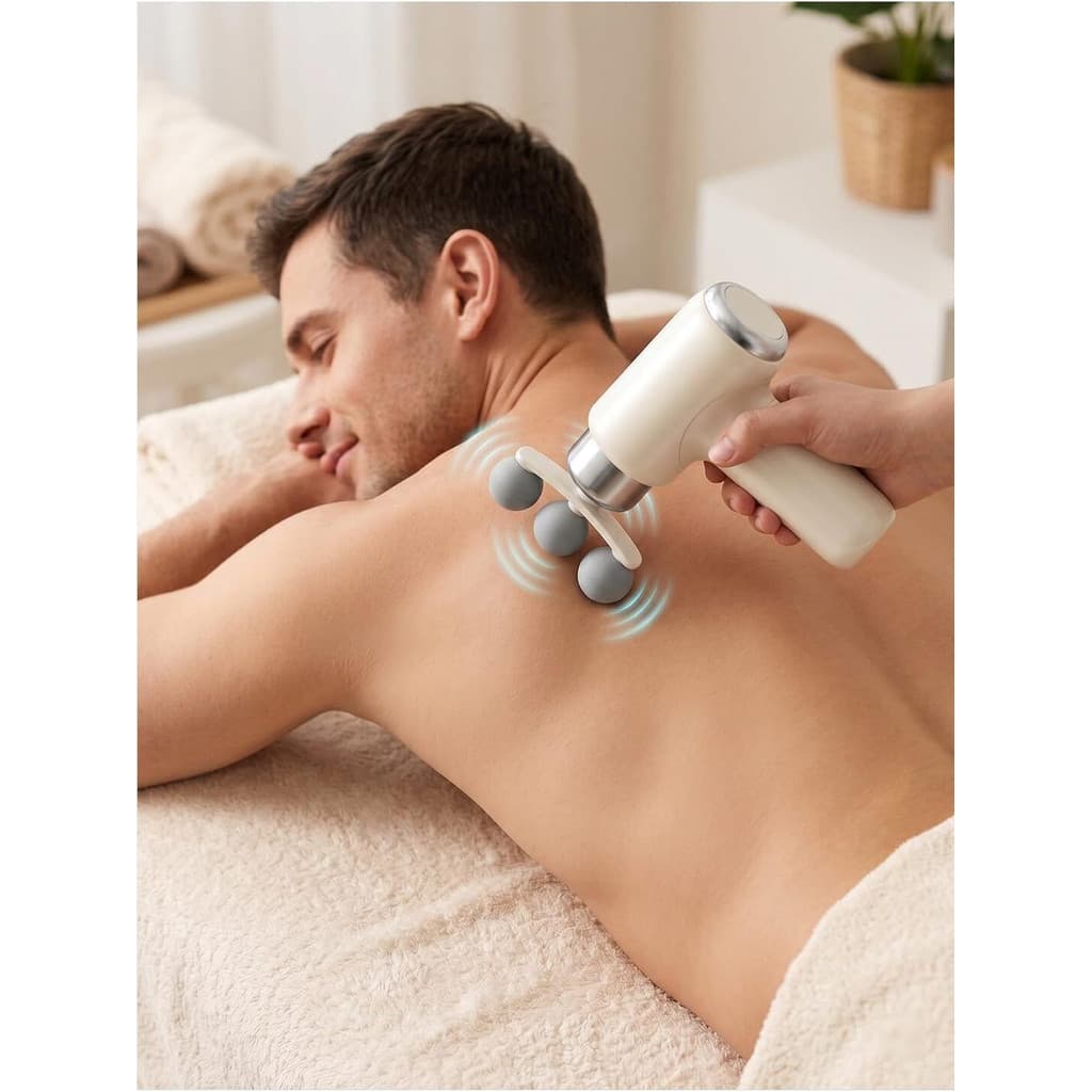 Pistola Massageadora Portátil 25W com 9 Ponteiras Para Relaxamento Muscular
