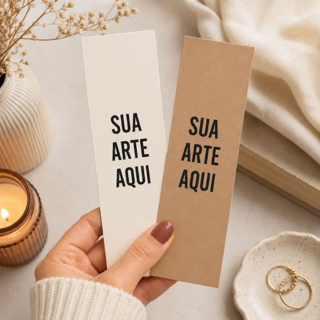 Marca Página Personalizado para Bíblia e Livros | Papel Brilhante Kit 8 a 100 Unidades