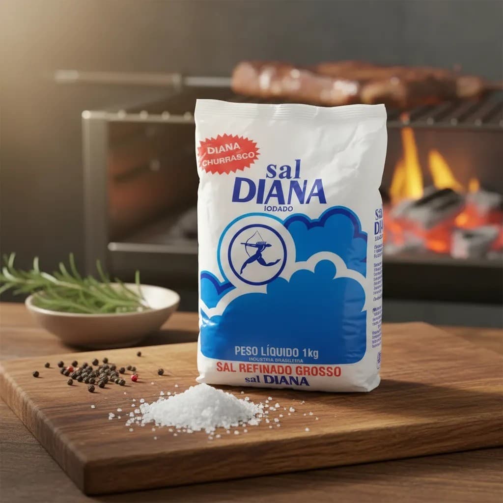 Sal Diana Churrasco Iodado 1kg Ideal Para Carnes E Assados