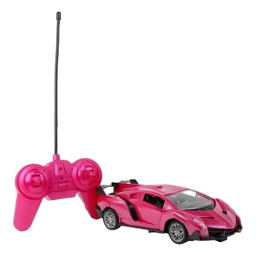 Carrinho De Controle Remoto Abre Portas Automático Luxo - Cor: Rosa