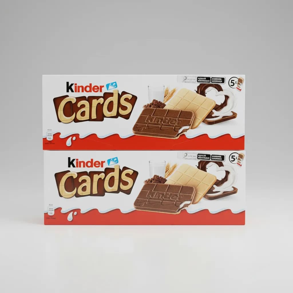 Kit 2 Kinder Cards 128g Biscoito Wafer Recheado Chocolate e Leite Ferrero Original Importado