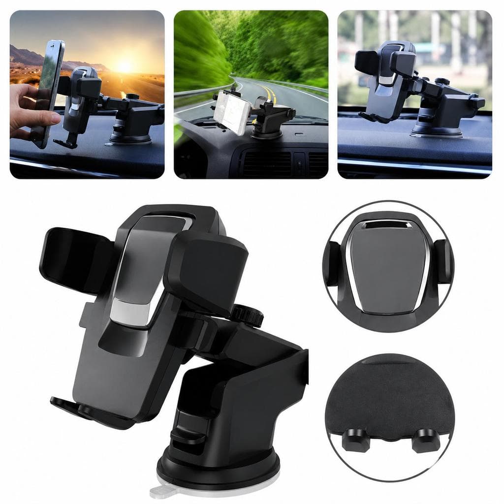 Suporte de Celular para Carro 360° com Trava Automática Ajustável