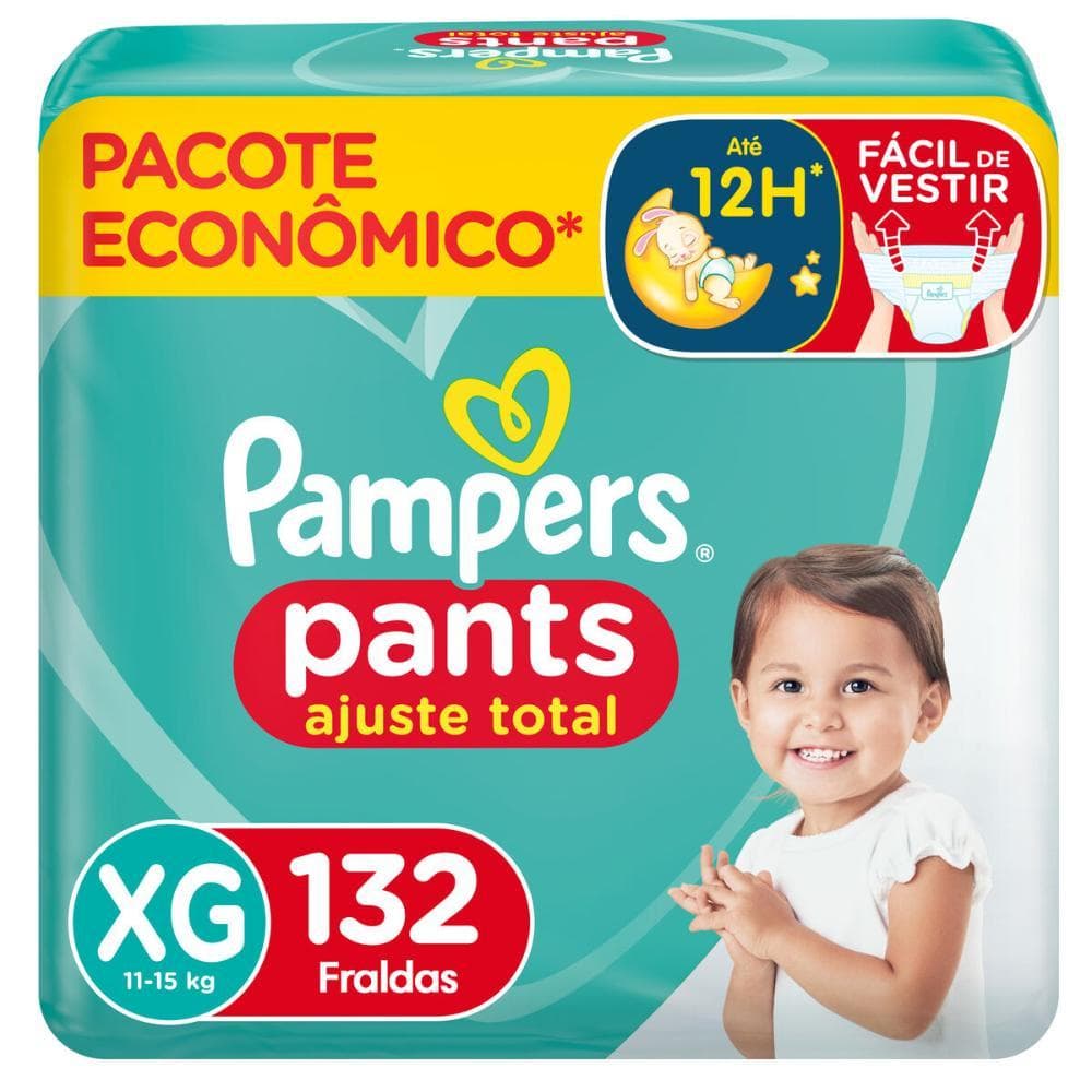 Fralda Pampers Pants Ajuste Total Topíssima XG com 132un