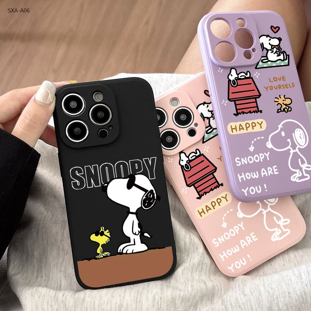 Capa Veludo Borracha Para Samsung Galaxy A06 A05 A03 A05S A31 A10S Core Snoopy Capinha De Celular 0408 YT