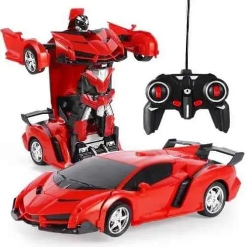 Carrinho De Controle Remoto Ferrari Que Vira Robô Transforme - Cor: Vermelho