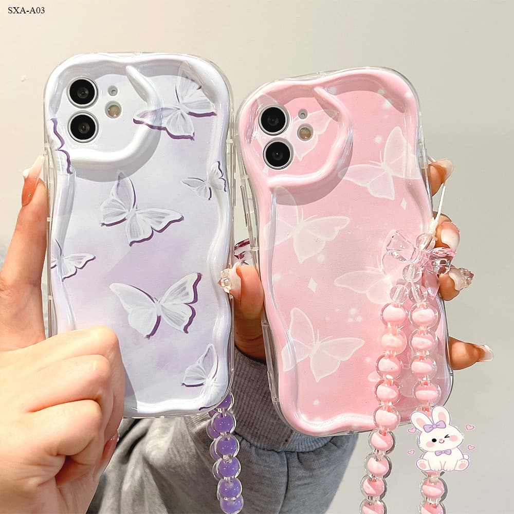 Capa Celular Para Samsung Galaxy A06 A10S A05S A05 A03 Core Capinha Corrente Borboleta Macia Case BB0113