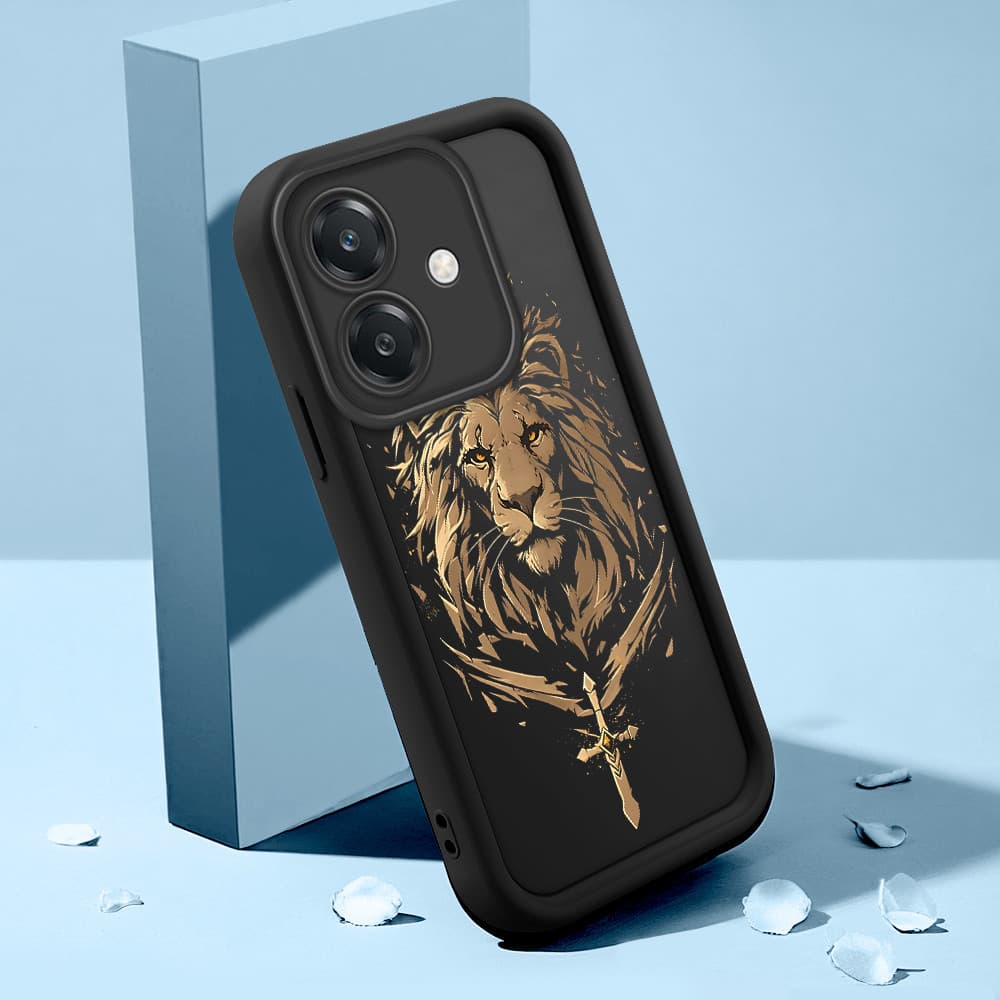Capinha Leão Para OPPO A40 A60 4G 5G Capa De Celular Macia Silicone Protetora Preta Case BTY 7513