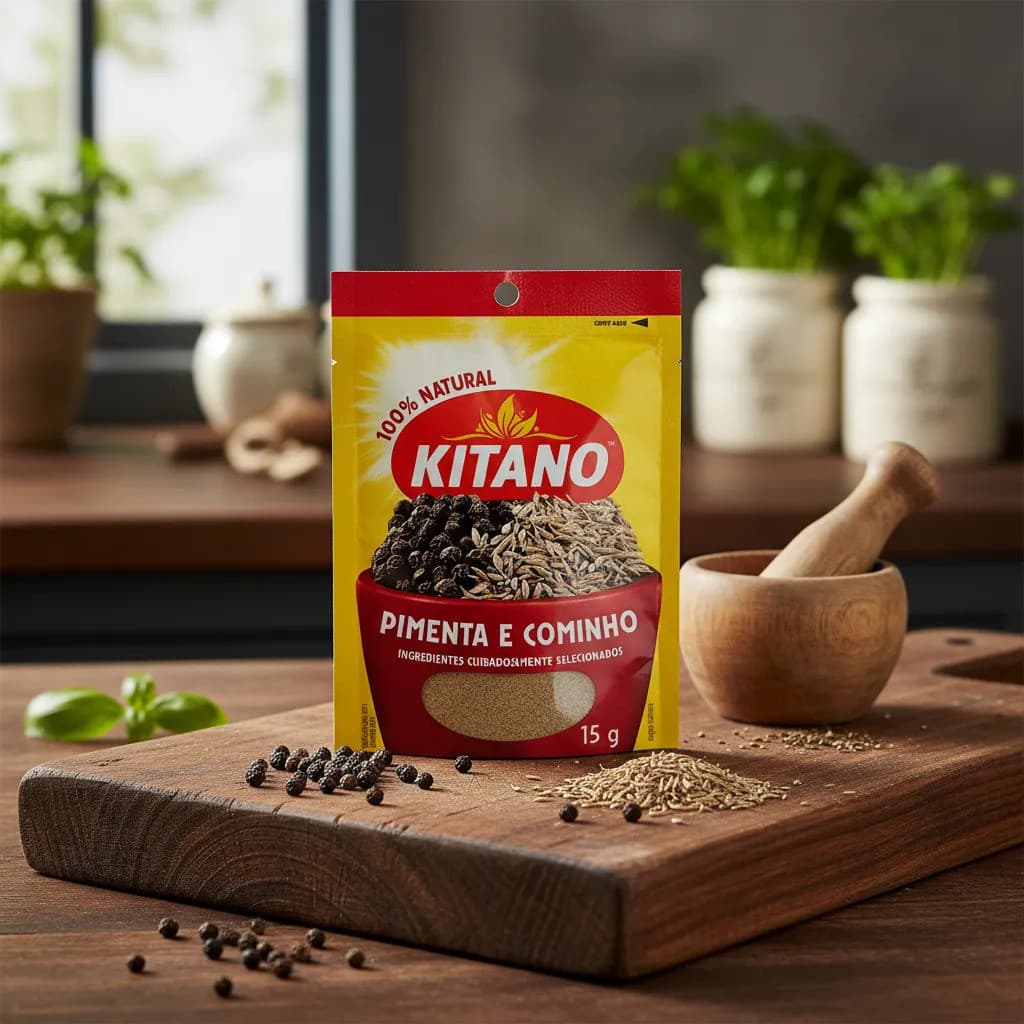 Kitano Pimenta Do Reino E Cominho 15g Tempero Completo Sabor Marcante