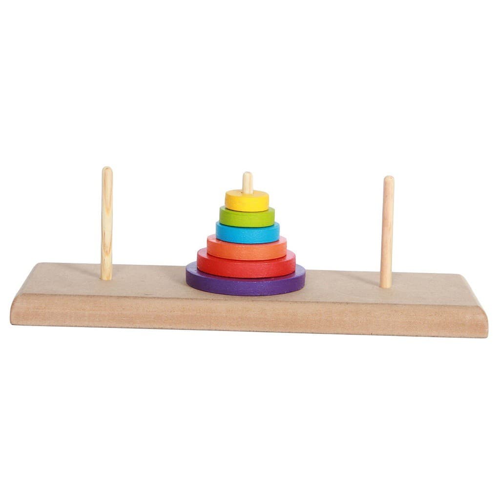 TORRE DE HANOI em Madeira e EVA Colorido Woodtoy Brinquedo Educativo brinquedos