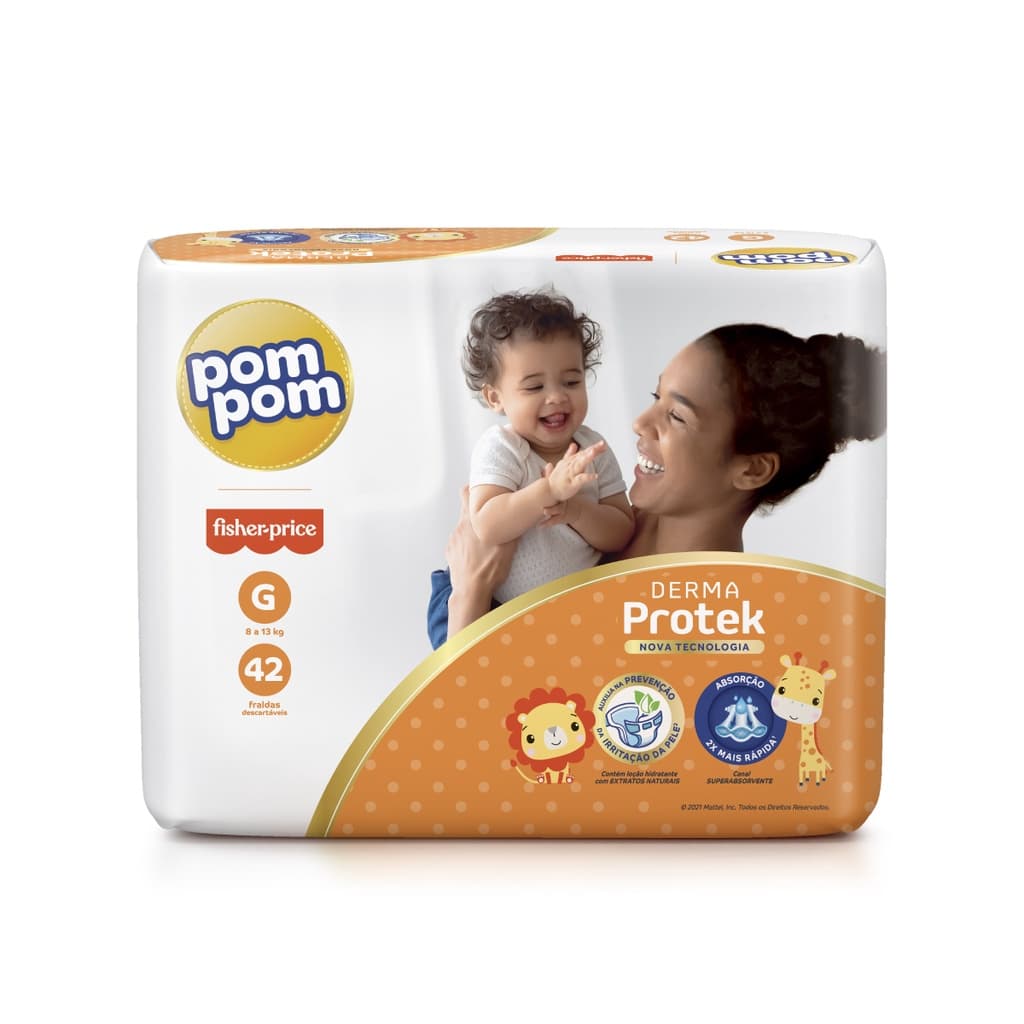 Fralda Descartável Pom Pom Derma Protek Mega
