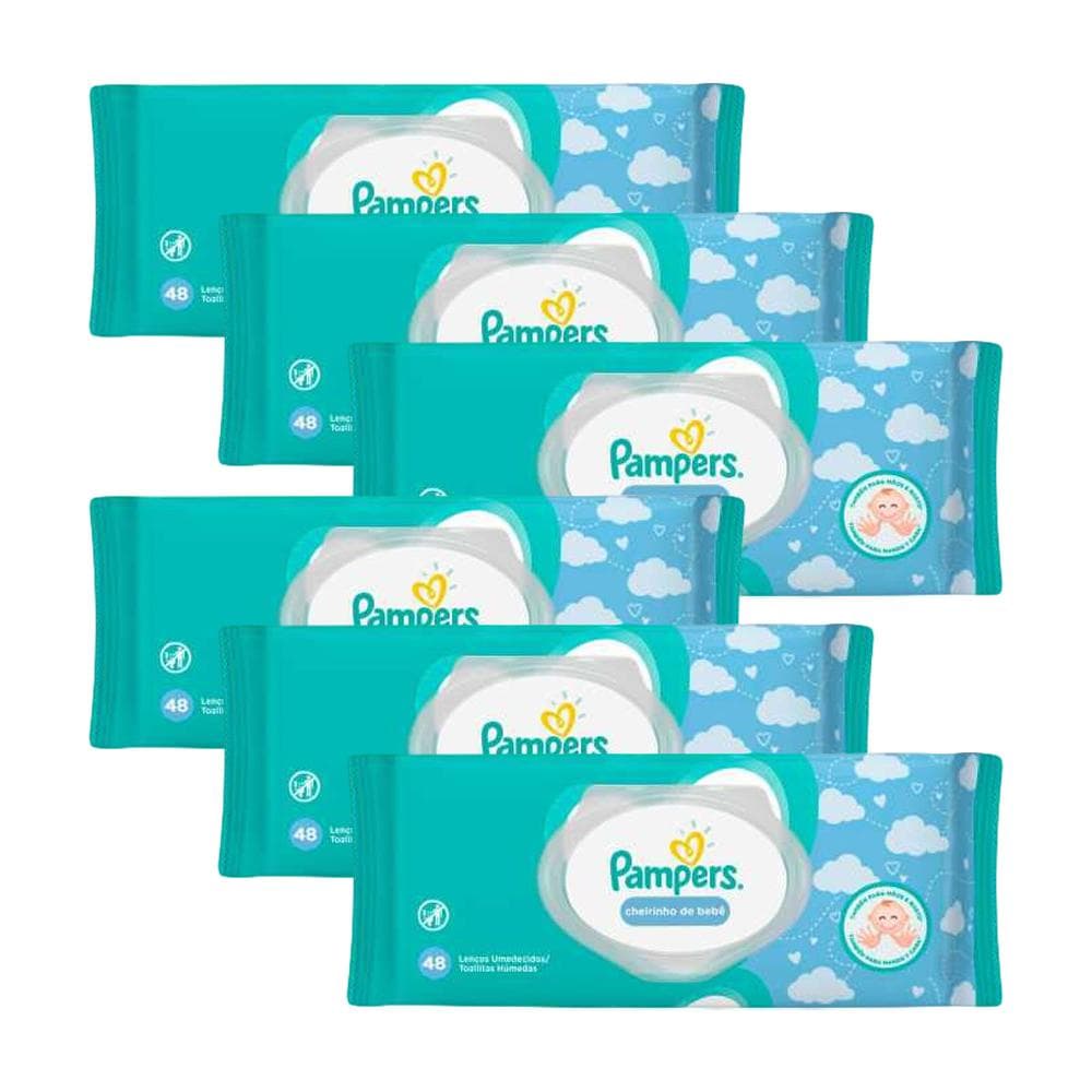 Kit 288 Toalhinhas Umedecidas Pampers Cheirinho de Bebê