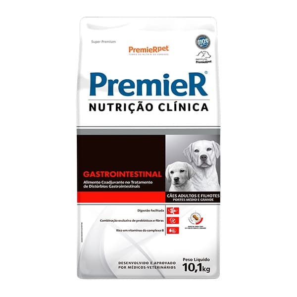 Ração Premier Nutrição Clínica Gastrointestinal para Cães de Médio e Grande Porte - 10,1Kg