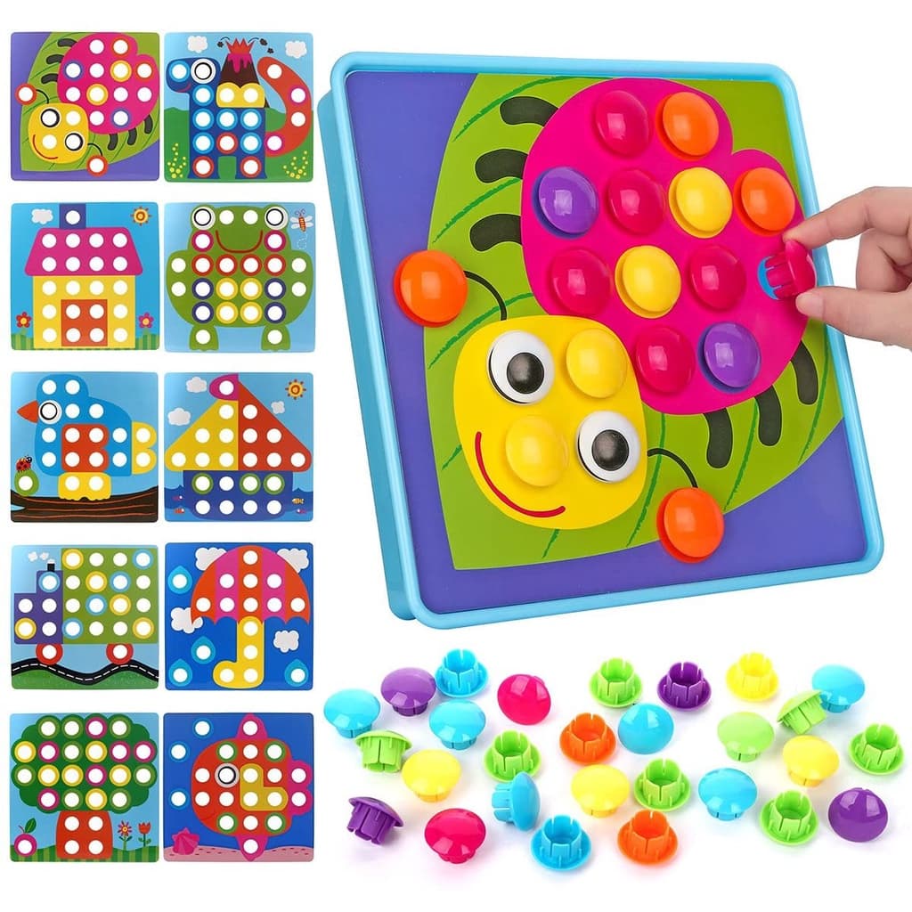 Brinquedos Educativos Cogumelos De Cor Botão De Arte Brinquedo Kids