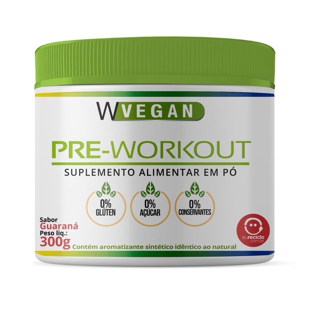 Pré Treino 300g Cafeina WVegan Vegano Pre Workout