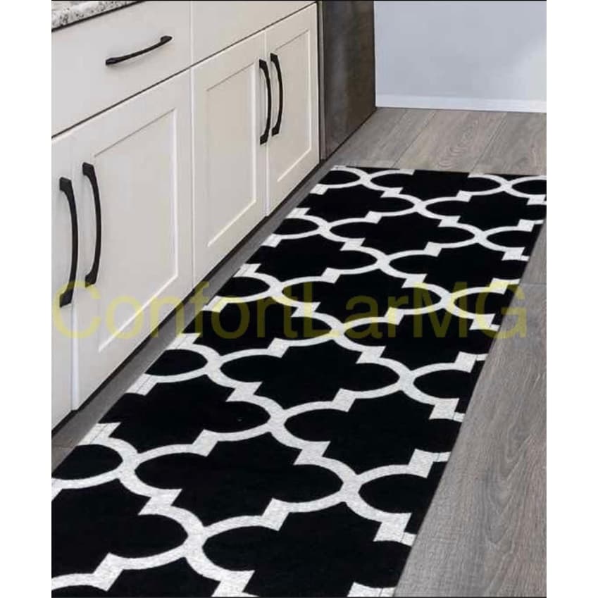 MEGA PROMOÇÃO Tapete passadeira 1,40x0,45 antiderrapante geométrico emborrachado, cozinha, sala, banheiro, quarto, cama, corredor