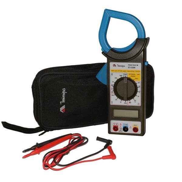 Alicate Amperímetro Digital ET-3200 Minipa Multimetro com Bateria e Bolsa, Beep de Continuidade