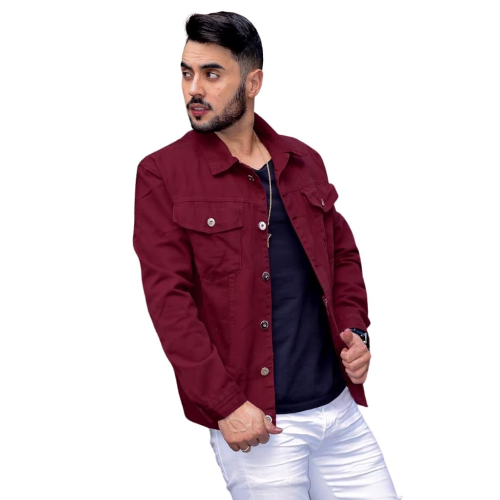 Jaquetas Masculina Sarja Color vinho