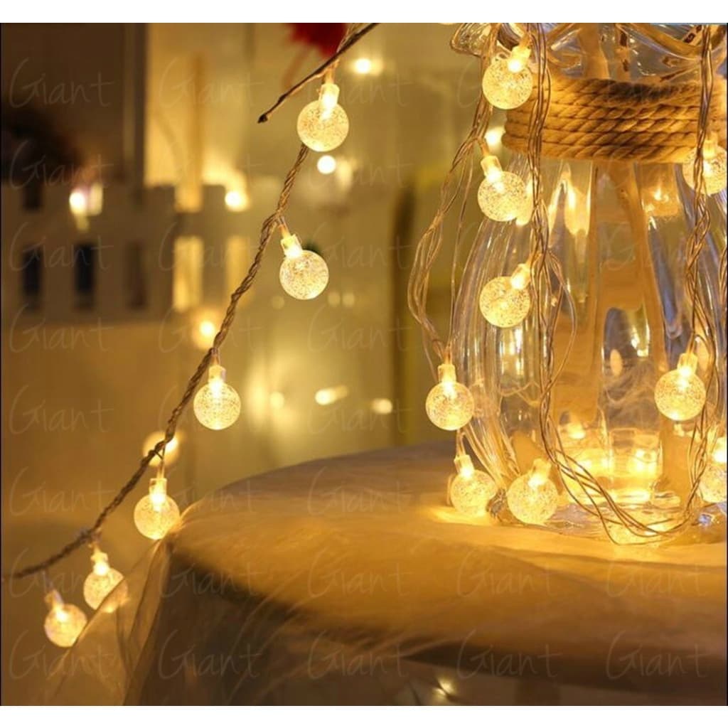 Luminária Cordão Fio De Luz 20 Leds Bolas Bolhas 3m Led Decoração