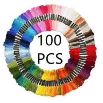 Kit 100 Linha Meada Para Bordar Fio Ponto Cruz Bordado 100 unidades